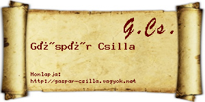 Gáspár Csilla névjegykártya